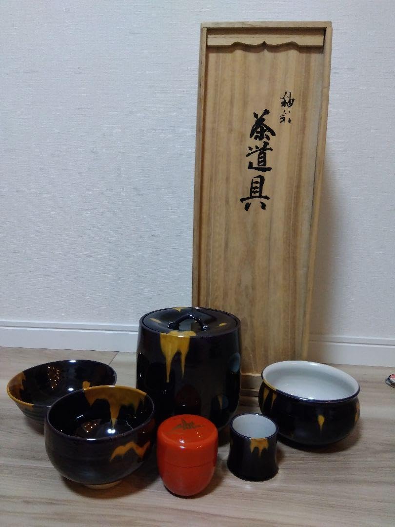 【美品】茶道具　お点前　セット　短冊箱　九谷焼　森澤昭三 美品】茶道具 お点前 セット 短冊箱 九谷焼 森澤昭三 美品